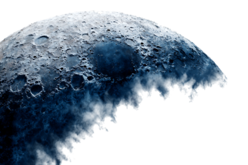 Close up view of a gibbous moon with detailed craters and texture.