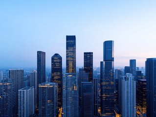 Obraz premium Modern city skyline at dawn (1)