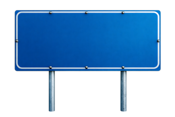 Empty blue road sign, perfect for your message.