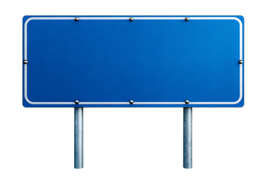 Empty blue road sign, perfect for your message.
