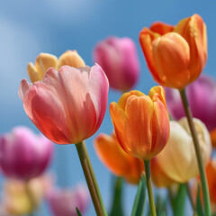 Obraz premium red and yellow tulips