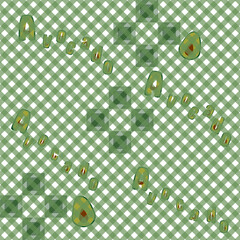 seamless pattern with polka dots on green