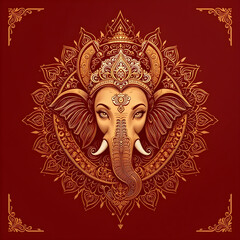 Elegant line art of Ganapati with spiritual symbolism for religious events