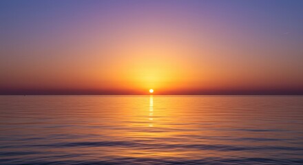 Fototapeta premium Serene Sunset over Calm Ocean Waters