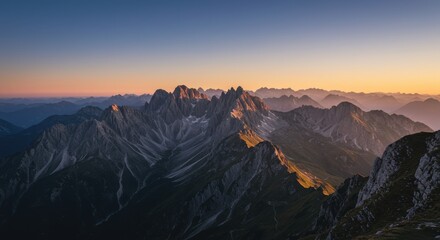 Majestic Sunset over the Alpine Mountains