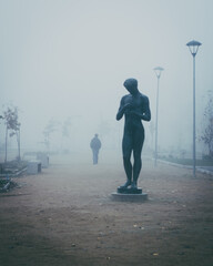 man walking in the park