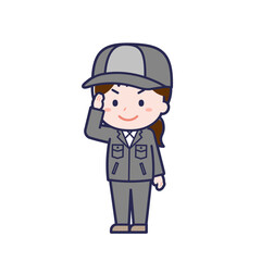 工場作業員／ななめ／女性 02