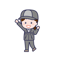 工場作業員／ななめ／女性 06