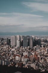 Dense urban city under a sky