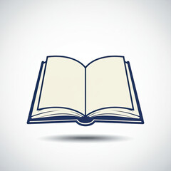 Open Book Icon, Simple Book Vector Illustration