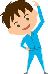 準備運動をしている男の子のイメージイラスト