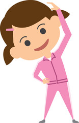 準備運動をしている女の子のイメージイラスト