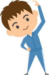 準備運動をしている男性のイメージイラスト