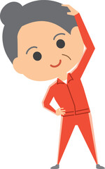 準備運動をしているおばあさんのイメージイラスト