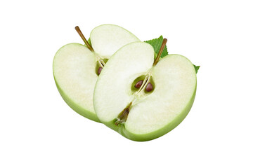 half of apple  apple fruit isolated on white background