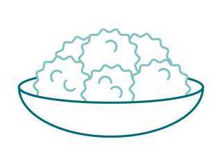 Chicken balls icon. Fast food outline icon. Simple junk food and street food vector illustration in modern thin line style.