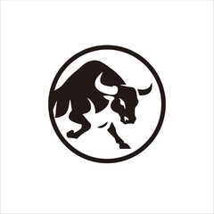Print bison shadow logo design for your brand and company identity