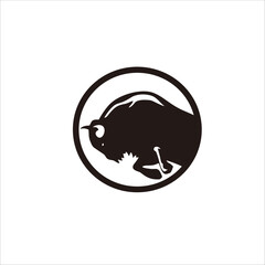 Print bison shadow logo design for your brand and company identity