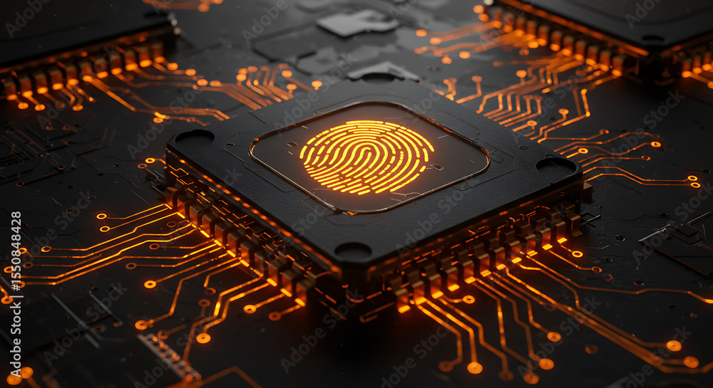 Poster advanced technological circuit: a close-up view of a sleek, modern circuit board, showcasing intrica