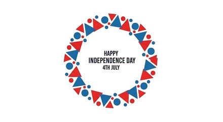 Fototapeta premium Festive geometric design celebrating the 4th of July Independence Day holiday