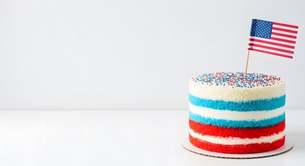 Patriotic Celebration Cake Red, White, and Blue Delight