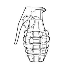 military hand grenade outline vector