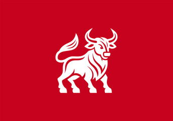 Bull animal logo icon design. Vector illustration.