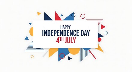 Obraz premium Festive Independence Day Celebration with Abstract Geometric Design Elements