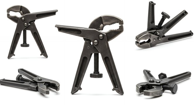 Assortment of black metal clamps