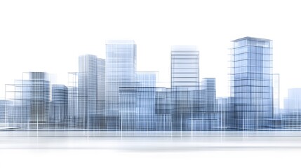 Obraz premium Modern Glass Cityscape Architectural Design