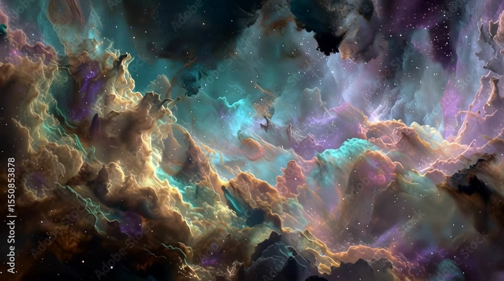 Wall mural abstract colorful universe nebula clouds in space