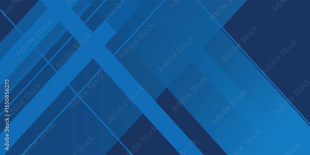Poster blue background with abstract box rectangle geometric shapes modern element for banner, presentation