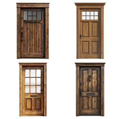 Fototapeta premium Collection of Rustic Wooden Doors with Various Designs and Styles