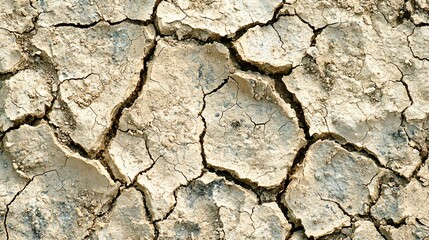 Obraz premium Dry cracked earth texture with deep fissures showing geological layers, drought and climate change concept, arid landscape and global warming effects.