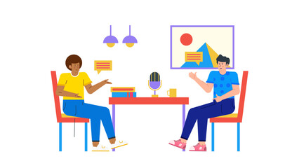 Ideal for promoting podcasts, interviews, or radio shows. A versatile image for social media, presentations, or marketing materials.