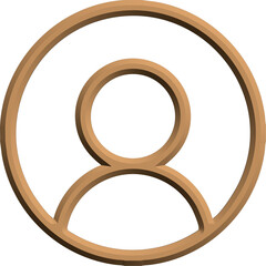 3D icon of a person in a brown circle