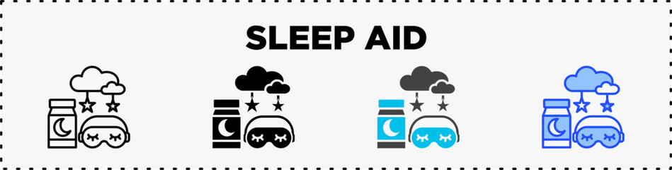 Sleep Aid Icon Pack Line Glyph