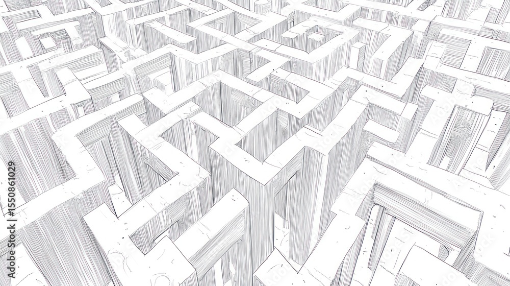 Poster abstract maze architecture design