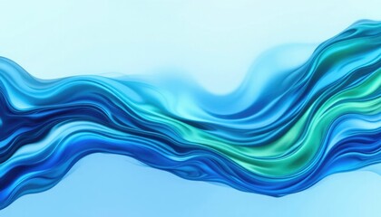 Fototapeta premium A fluid, flowing abstract design with blue and green color gradients that works well for digital graphics or backdrops.