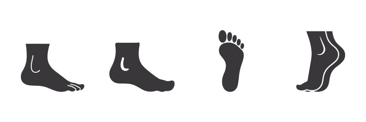 Stylized Black Footprint Vector Art for Creative Design Projects