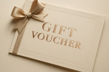 Premium gift certificate with elegant rose gold foil accents and sophisticated typography on textured paper