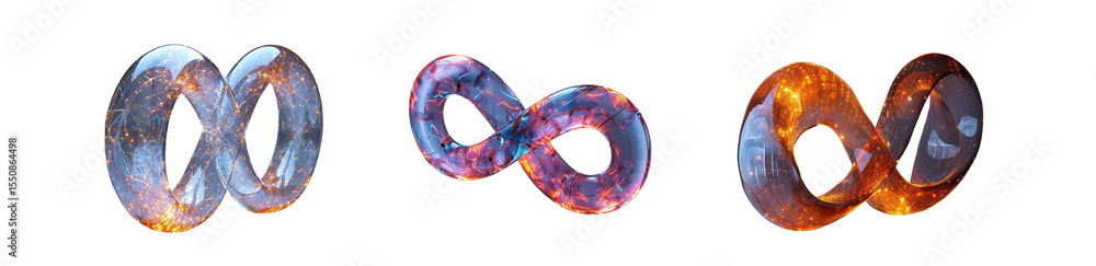 Poster abstract infinity symbol with swirling patterns. isolated on transparent background