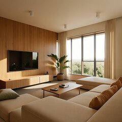 modern living room with fireplace