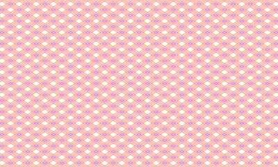 ピンクと黄色の柔らかなグラデーションがかかった2本線の入子菱文様の壁紙