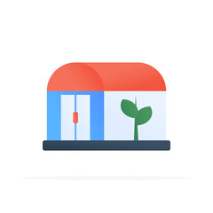 Greenhouse icon, colored flat vector. Modern and minimalist design.