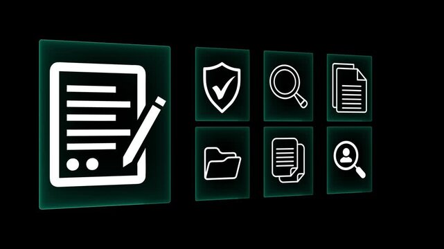 Audit business concept on the transparent background. Financial examination for business and financial management system. Motion graphics of audit concept. 4k video animation.