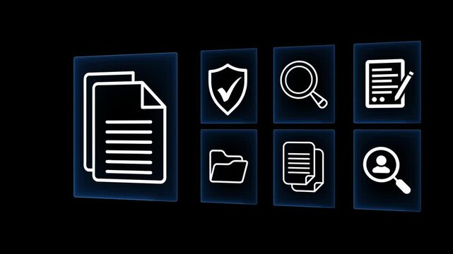 Audit business concept on the transparent background. Financial examination for business and financial management system. Motion graphics of audit concept. 4k video animation.