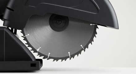 Closeup circular saw blade