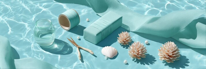 National Sewing Machine Day Creative Workspace with Holiday Gift Wrapping Supplies and Winter Festive DIY for Seasonal Crafting and Black Friday Marketing