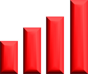 Red phone signal 4 bars 3d